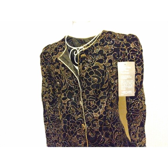 Vintage 80s R&K Evenings Cropped Open Bolero Jacket Metallic Embroidered Size 10 - Picture 7 of 12